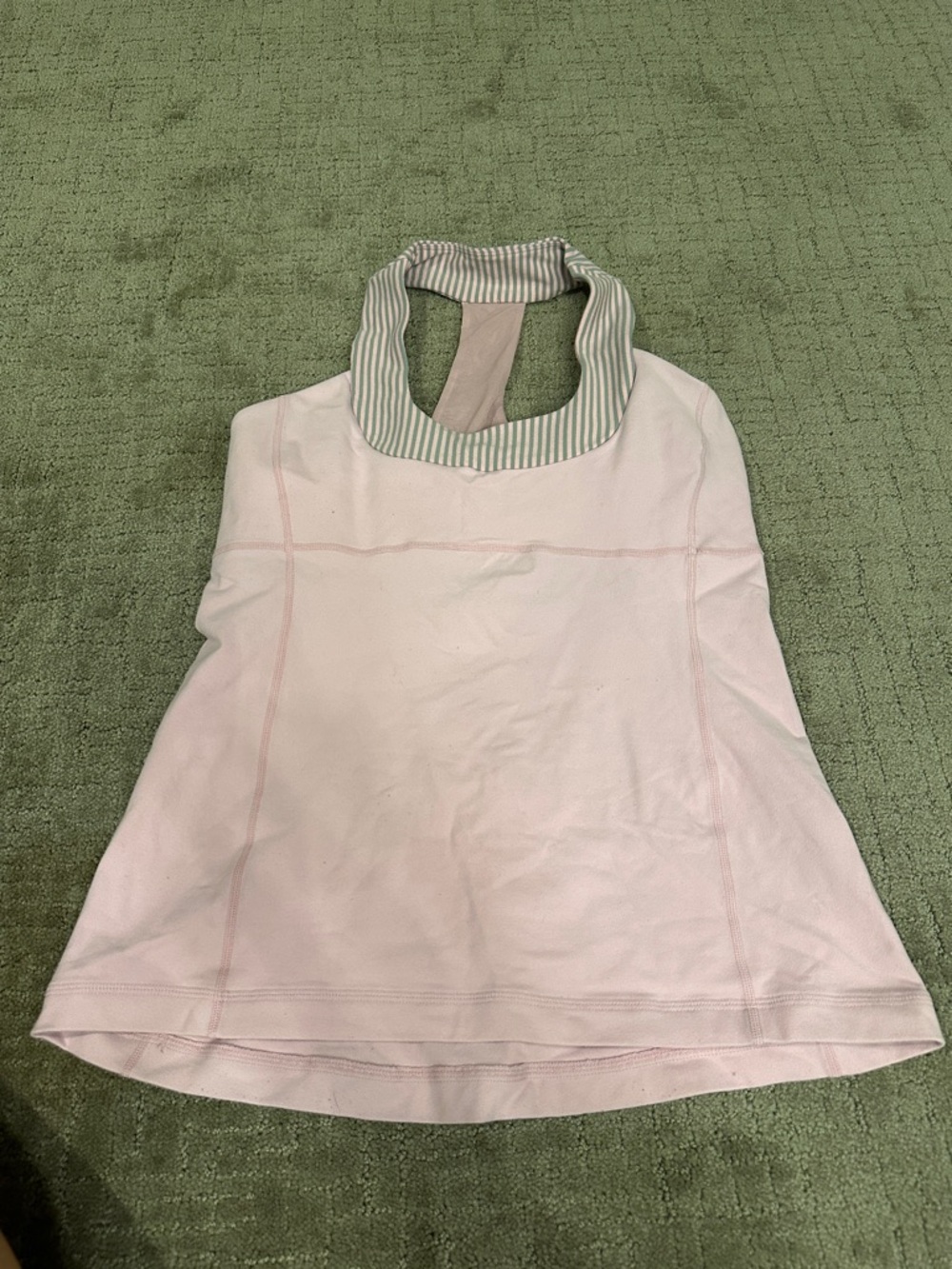 lululemon athletica Pink Halter Tank with Striped Collar sz 10